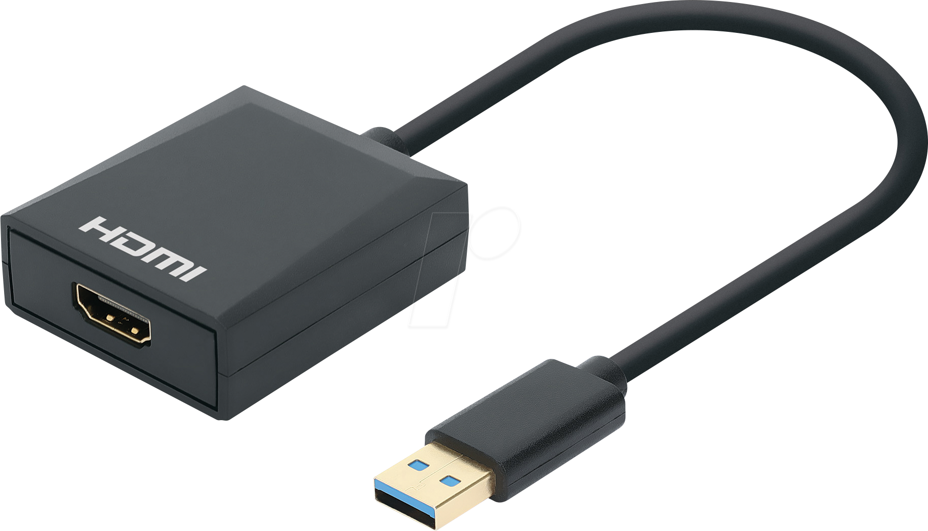 0766623153690 - - Videoadapter - USB Typ A männlich zu HDMI weiblich - 15 cm - Schwarz - 1080p-Unterstützung 60 Hz