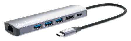 0766623153959 - MANHATTAN USB-C PD 6-in-1 4K Dockingstation   Multiport-Hub