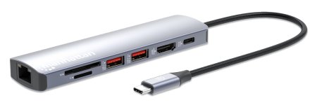 0766623153966 - MANHATTAN USB-C PD 7-in-1 4K Dockingstation   Multiport-Hub