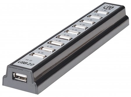 0766623161572 - Hub USB 20 Hi-Speed 10 Porte da Tavolo con Alimentatore 10 Port USB 20-Hub Schwarz Silber 0766623161572 - Hub USB 20 Hi-Speed 10 Porte da Tavolo con Alimentatore 10 Port USB 20-Hub Schwarz Silber