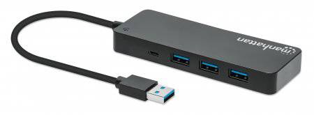 0766623168403 - 7-Port usb Hub A-Stecker A-Buchse 5Gbit s schwarz (168403) - Manhattan