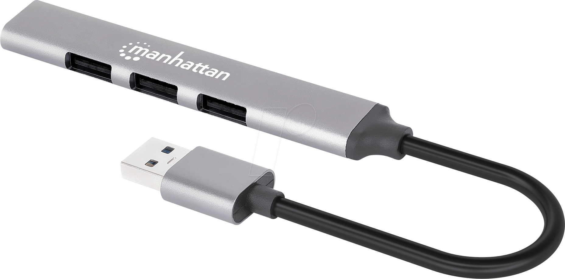 0766623168427 - MANHATTAN 168427 - USB 30 20 4 Port Hub 1x 30 3x 20 18 cm