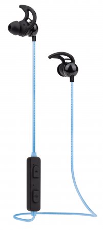 0766623179591 - Bluetooth In-Ear Headset (Clearance Pricing) Multi Coloured Cable Light Omnidirectional Mic Integrated Controls Ear Hook for Secure Fit 5 hour usage time (approx) Max Range 10m Bluetooth v40 Rainproof USB-A charging cable incl