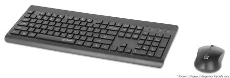 0766623180771 - MANHATTAN MWK7350 Kabelloses Kombo-Set aus USB-Tastatur und Maus