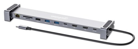 0766623190398 - MANHATTAN USB-C PD 10-in-1 Dual HDMI-Monitor 4K Dockingstation   Multiport-Hub