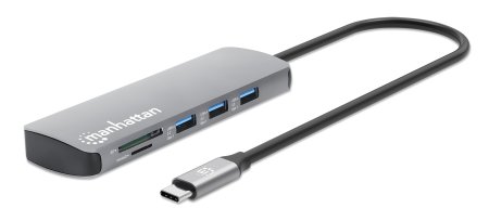 0766623190459 - MANHATTAN USB-C PD auf HDMI 9-in-1 4K Dockingstation   Multiport Hub