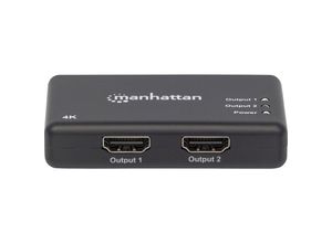 0766623207669 - HDMI Splitter 2-Port  4K@30Hz Displays output from x1 HDMI source to x2 HD displays (same output to both displays) AC Powered (cable 09m) Black Three Year Warranty Retail Box - Video- Audio-Splitter - 2 Anschlüsse