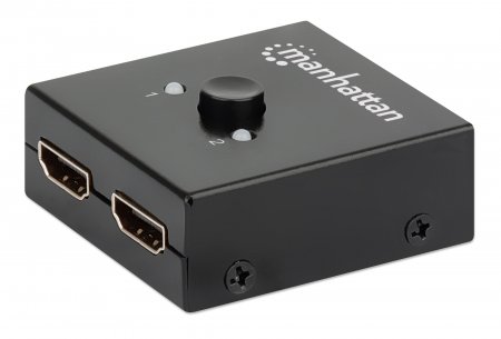 0766623207850 - HDMI Splitter Switch 2-Port 4K@30Hz Bi-Directional Black Displays output from x1 HDMI source to x2 HD displays (same output to both displays) or Connects x2 HDMI sources to x1 display Manual Selection No external power required 3 