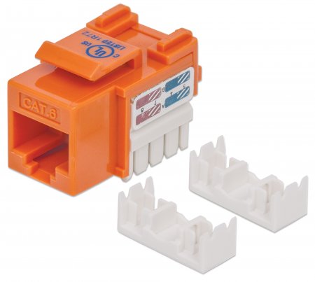 0766623210775 - Keystone Jack Cat6 Punch-down UTP orange