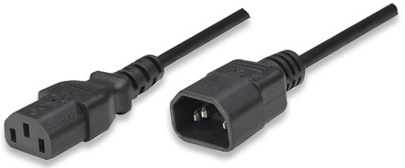 0766623301152 - Strom Verlängerungskabel [1x Kaltgeräte-Stecker C14 - 1x Kaltgeräte-Buchse C13] 180 m Sch