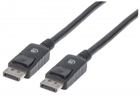 0766623307093 - 4K@60Hz  DisplayPort Stecker auf DisplayPort Stecker Geschirmt Schwarz 3 m - Manhattan