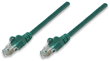 0766623325943 - Patchkabel RJ45 U UTP Cat5e 10m Hebelschutz grün