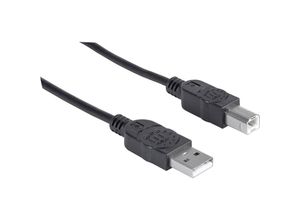 0766623337779 - USB-Kabel usb 20 usb-a Stecker usb-b Stecker 500 m Schwarz 337779 - Manhattan