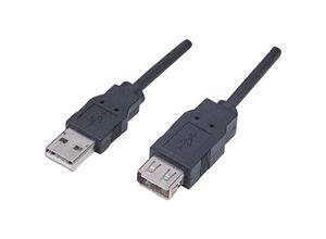 0766623338653 - Hi-Speed usb 20 Verlängerungskabel usb 20 Typ a Stecker - Typ a Buchse 480 Mbps 18 m Schwarz - Manhattan