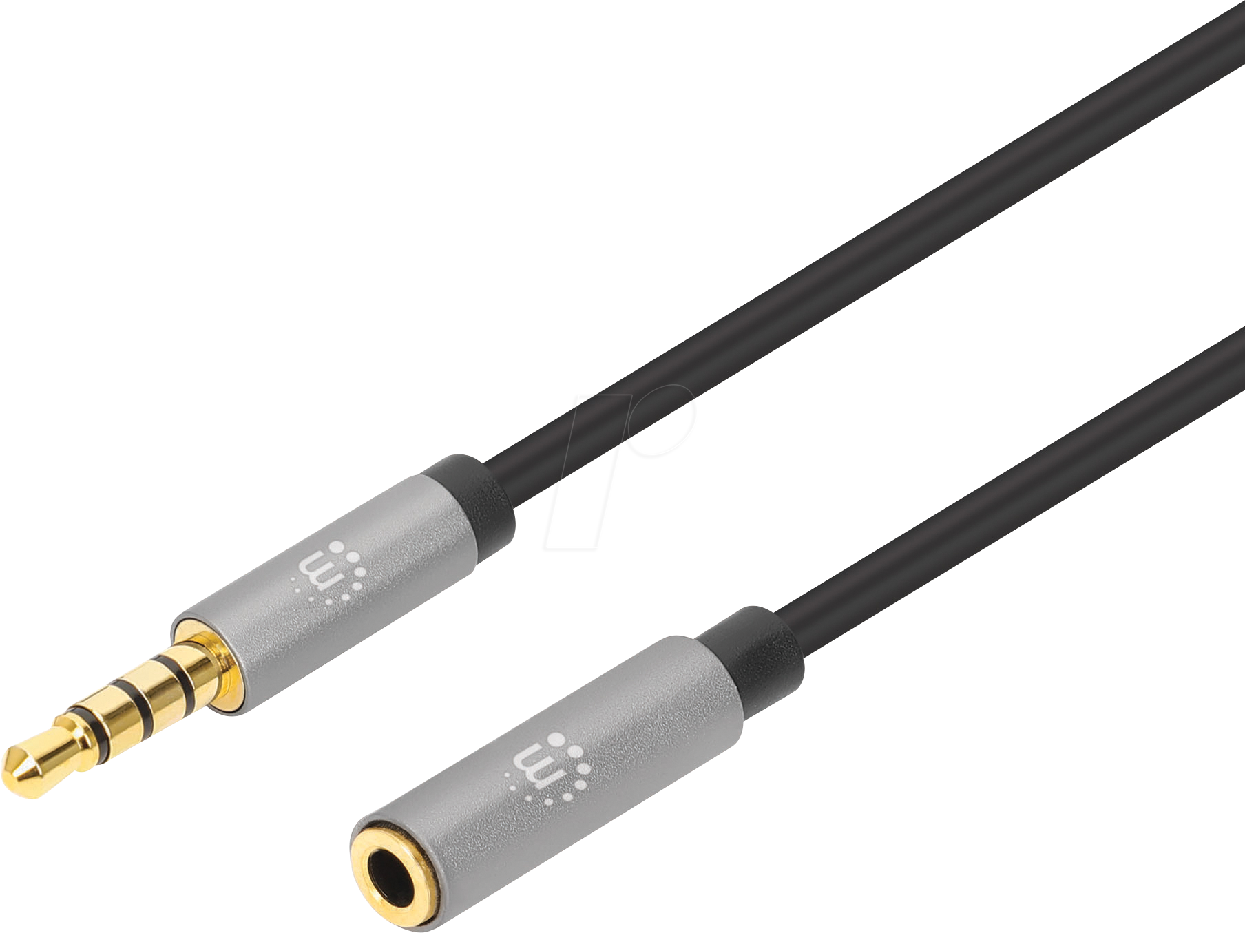 0766623356046 - Stereo Audio 35mm Extension Cable 3m Male Female Slim Design Black Silver Premium with 24 karat gold plated contacts and pure oxygen-free copper (OFC) wire Lifetime Warranty Polybag - Audioverlängerungskabel - Mini-Phone Stereo 3