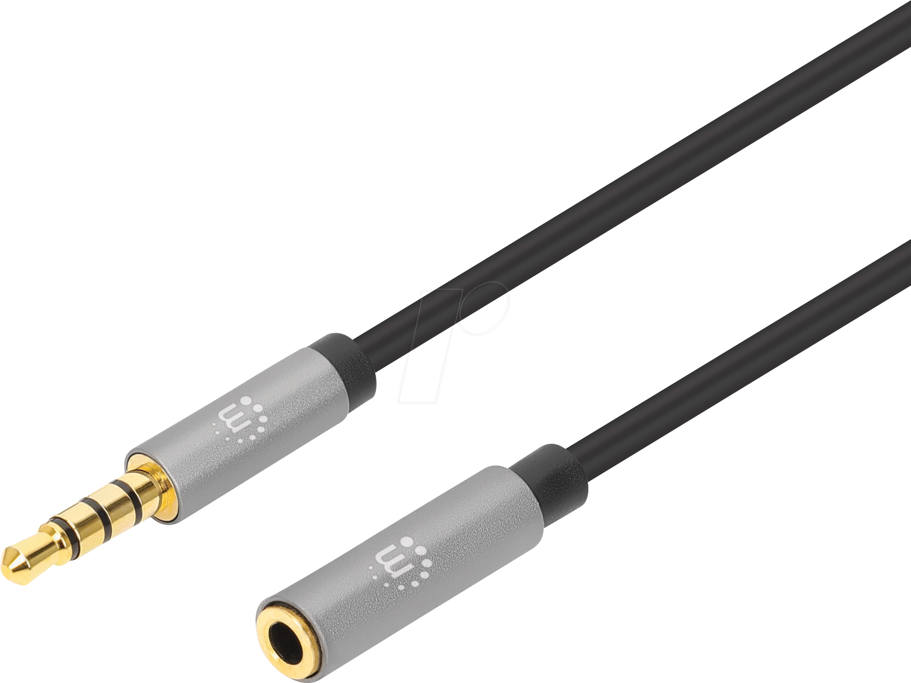 0766623356053 - Stereo Audio 35mm Extension Cable 5m Male Female Slim Design Black Silver Premium with 24 karat gold plated contacts and pure oxygen-free copper (OFC) wire Lifetime Warranty Polybag - Audioverlängerungskabel - Mini-Phone Stereo 3