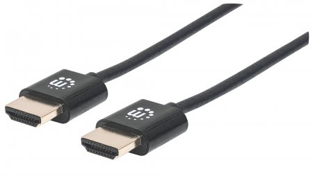 0766623394406 - HDMI Cable with Ethernet (Ultra Thin) 4K@60Hz (Premium High Speed) 05m Male to Male Black Ultra HD 4k x 2k Fully Shielded Gold Plated Contacts Lifetime Warranty Polybag - HDMI-Kabel mit Ethernet - 50 cm