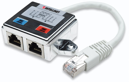 0766623504195 - Intellinet 2-Port Cat5-Anschlussteiler doppelt geschirmt Zum Aufsplitten eines RJ45-Netzwerkkabels 0766623504195 - Intellinet 2-Port Cat5-Anschlussteiler doppelt geschirmt Zum Aufsplitten eines RJ45-Netzwerkkabels