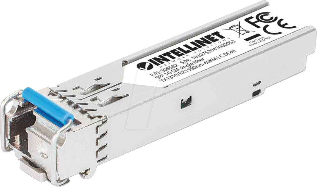 0766623508582 - INTELLINET Gigabit SFP-Modul   Mini-GBIC Transceiver WDM bidirektional für LWL-Kabel