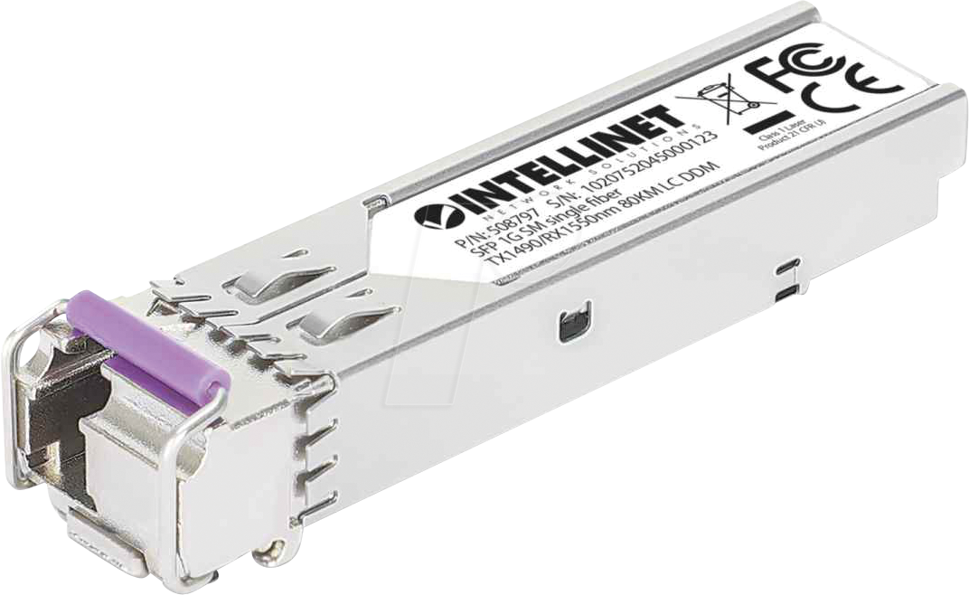 0766623508797 - INTELLINET Gigabit SFP-Modul   Mini-GBIC Transceiver WDM bidirektional für LWL-Kabel