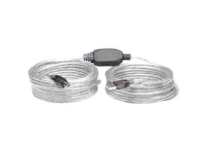 0766623510424 - USB-A to USB-B Cable 11m Male to Male Active 480 Mbps (USB 20) Built In Repeater Hi-Speed USB Translucent Silver Three Year Warranty Polybag - USB-Kabel - USB (M) zu USB Typ B (M) - USB 20 - 11 m - aktiv