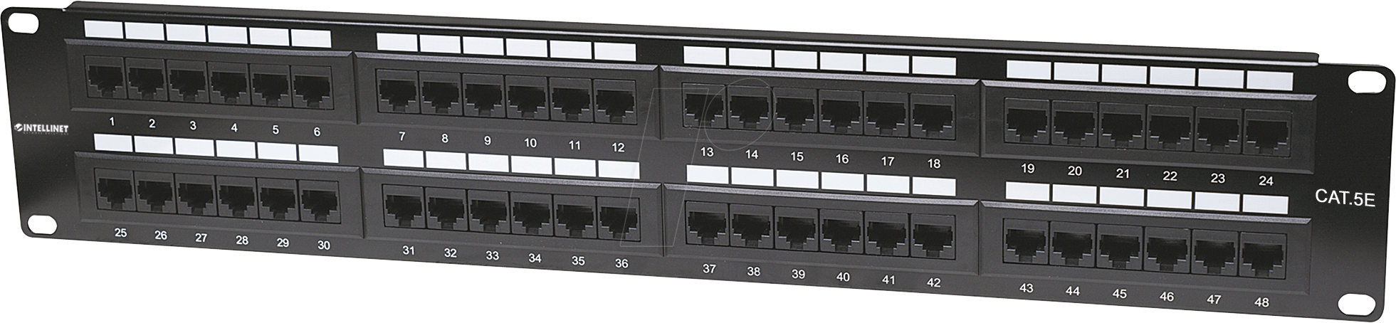 0766623513579 - 513579 48 Port Netzwerk-Patchpanel 483 mm (19) CAT 3 CAT 4 CAT 5 CAT 5e 2 HE Schwarz