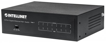 0766623561204 - Intellinet Switch 8-Port Gigabit Ethernet PoE+ 60W Desktop 561204