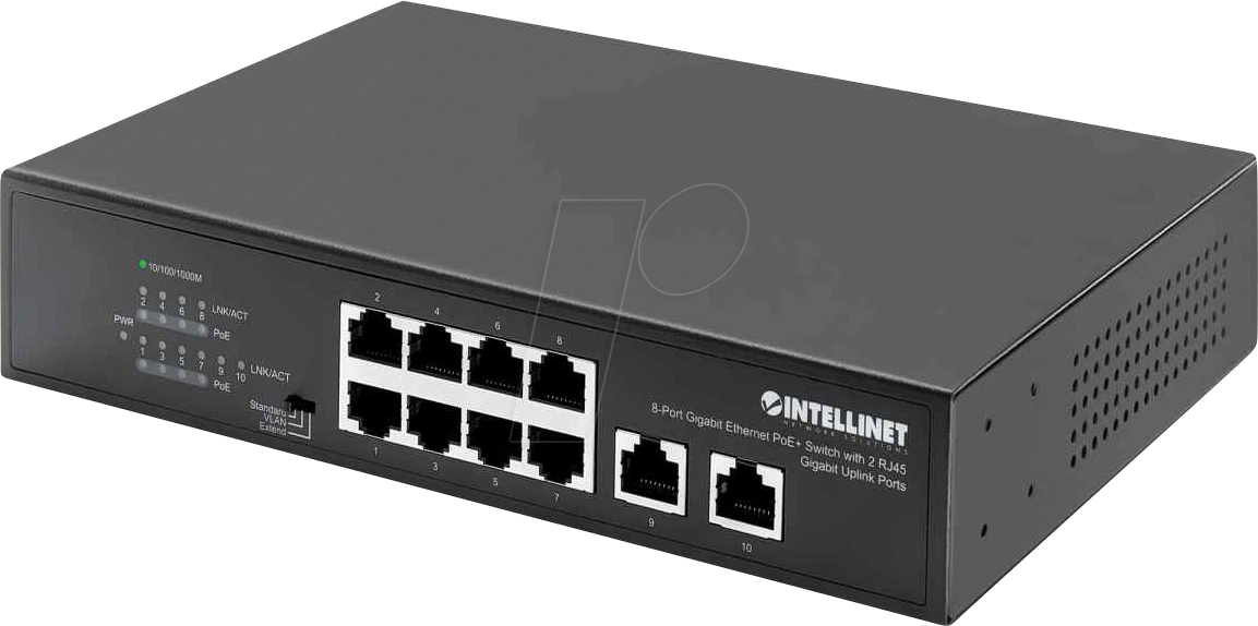 0766623561402 - 8-Port Gigabit Ethernet PoE+ Switch mit 2 RJ45 Gigabit Uplink-Ports 120W Netzwerk Switch 10   100   1000 MBit s IEEE8023af (154 W) IEEE8023at