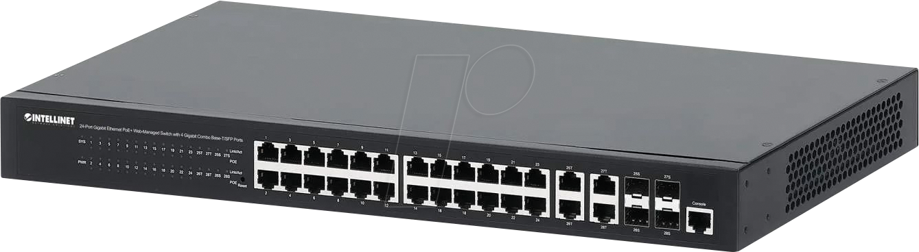 0766623561426 - INT 561426 - Switch 28-Port Gigabit Ethernet RJ45 SFP PoE+