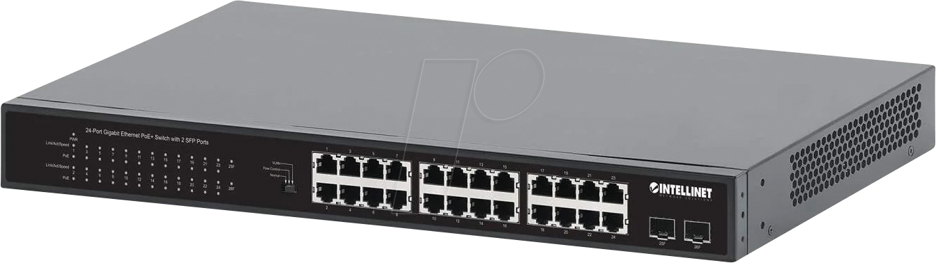 0766623561891 - 24-Port Gigabit Ethernet PoE+ Switch mit 2 SFP-Ports PoE-Strombudget 370 W 19 19 Zoll Netzwerk-Switch 10   100   1000 MBit s IEEE8023af (154 W)