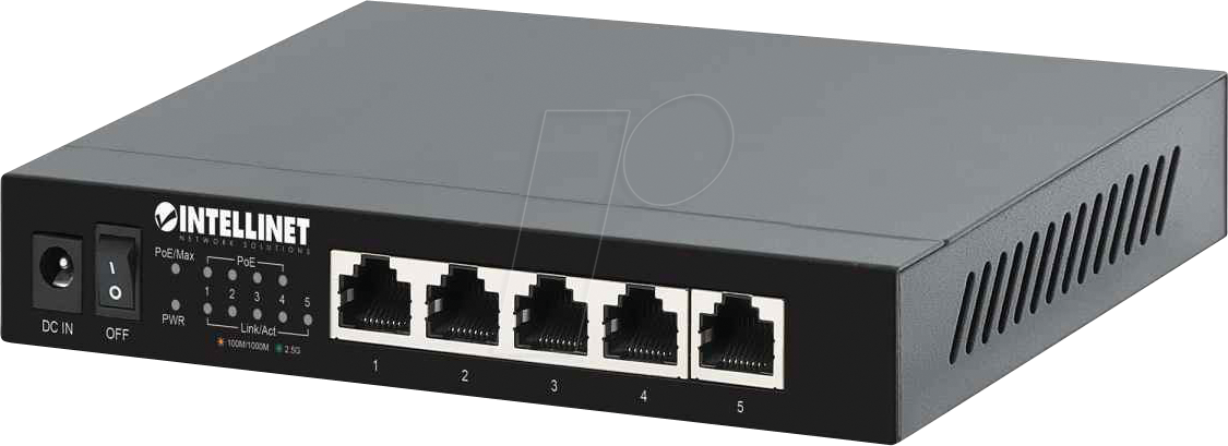 0766623561921 - 5-Port 25G Ethernet PoE+ Switch 4xPSE PoE+ Ports 55 W PoE-Leistungsbudget Netzwerk Switch IEEE8023af (154 W) IEEE8023at (30 W)