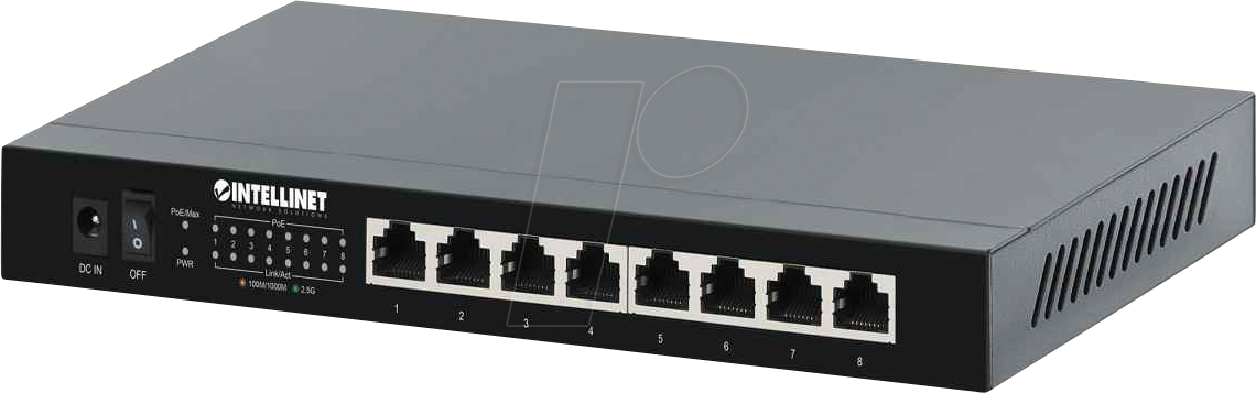 0766623561938 - 8-Port 25G Ethernet PoE+ Switch 8xPSE PoE+ Ports 100 W PoE-Leistungsbudget Netzwerk Switch IEEE8023af (154 W) IEEE8023at (30 W)