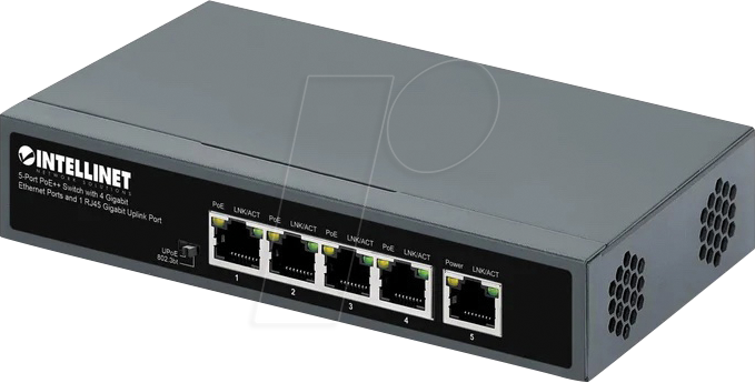 0766623562010 - INT 562010 - Switch 5-Port Gigabit Ethernet PoE++