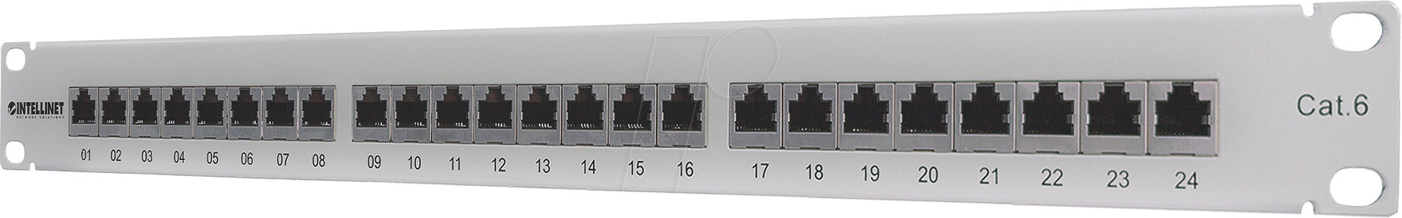 0766623720014 - Cat6 Patchpanel 19 24-Port geschirmt ftp 1 he grau - Intellinet