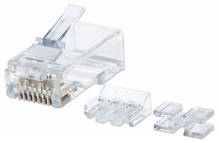 0766623790659 - 790659 80er-Pack Cat6A RJ45-Modularstecker UTP 3-Punkt-Aderkontaktierung für Massivdraht 80 Stecker im Becher 790659 Crimpkontakt Polzahl