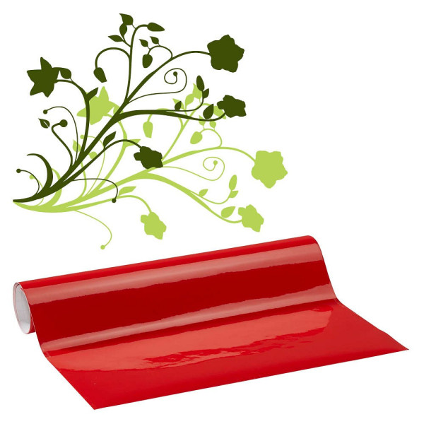 0767523867670 - plottiX Vinylfolie permanent plottix Vinylfolie rot 315 cm x 1 m rot