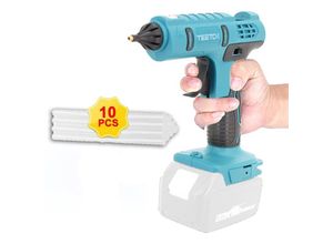 0768351775052 - Teetok - Klebepistole kabellose Klebepistole18 v Lithium-Akku tropffreie Heißklebepistole mit 10 Stück 11 mm Klebestiften ideal für