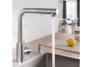 0768607939153 - Hochdruck Wasserhahn Küche Ausziehbar Küchenarmatur mit Brause Zwei Wasserstrahlarten Einhebel Spültischarmatur 360° Schwenkbar