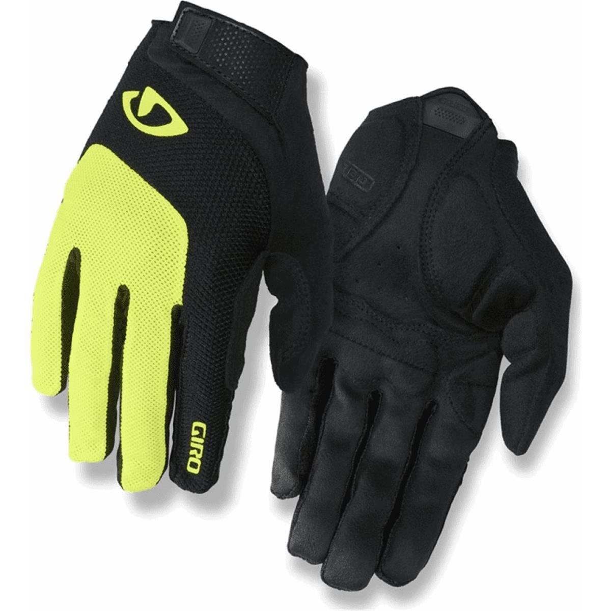 0768686081422 - Lange Bravo Gel Handschuhe Sommer Schwarz Neon Gelb Größe S für Radfahren