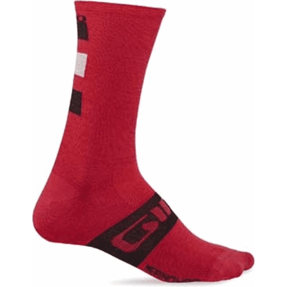 0768686082962 - Merino-Woll-Fahrradsocken Rot Schwarz - Größe 43-45 Kälteschutz und Feuchtigkeitsmanagement