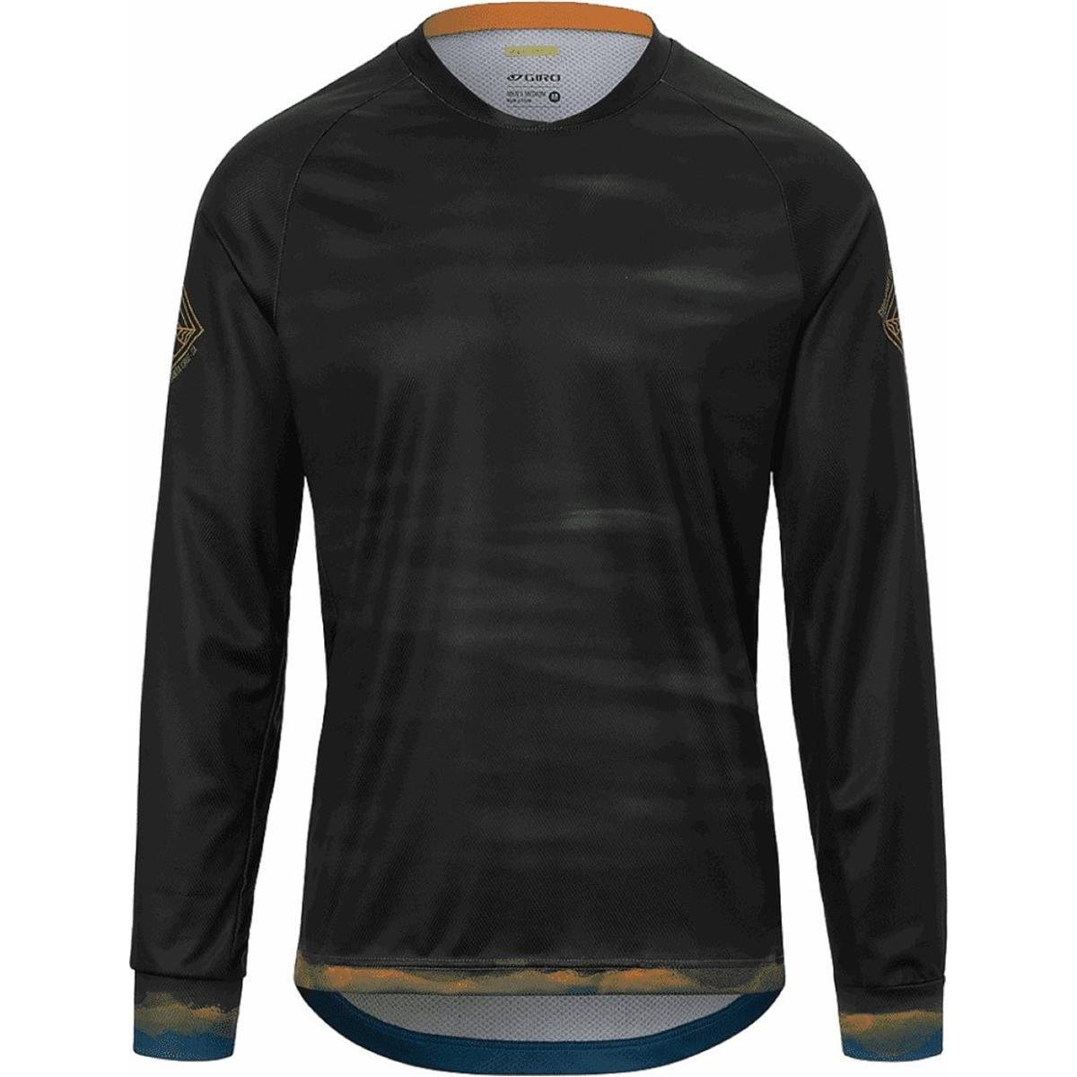 0768686448492 - Atmungsaktives Roust LS Shirt Schwarz Orange Blau Größe M mit langen Ärmeln und Mesh-Panels