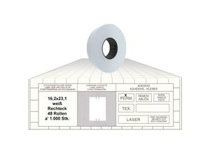 0768737229322 - Gebar - Preisetiketten 162x231 Rechteck weiß 48 Rollen