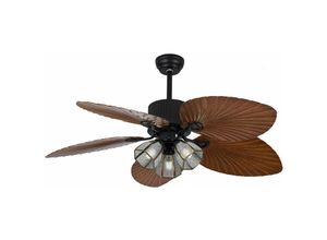 0768788529440 - Modern Deckenventilator mit Beleuchtung Schlafzimmer LED Licht Fernbedienung 220V 52 Palmblätter Deckenventilator Hängelampe Licht Fan Dimmbar 3 Modi