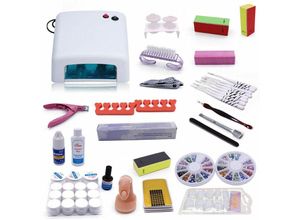 0768788601023 - Senderpick - Nagelstudio Gel Set Nagelset Starterset Farbgele Nailart Leim led Lampe 36W Maniküre UV-lampe