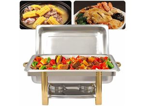 0768788602365 - Senderpick - 9L Speisenwärmerbehälter Chafing Dish Speisenwärmer Warmhaltebehälter Wärmebehälter Edelstahl Buffet