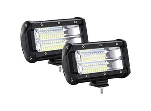 0768998408535 - 2stk 72W led Auto Arbeitsscheinwerfer Scheinwerfer Spotlight Combo Schwarz IP67 Wasserdicht 7200LM Arbeitslicht für Offroad suv atv utv Arbeitslampe