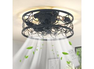 0769293529956 - Ganeed - Deckenleuchte Ventilator mit Fernbedienung 50cm Metallventilator für Schlafzimmer Moderne Dekor Licht Ventilator E27 Lampen Schwarz 4 Licht 0769293529956 - Ganeed - Deckenleuchte Ventilator mit Fernbedienung 50cm Metallventilator für Schlafzimmer Moderne Dekor Licht Ventilator E27 Lampen Schwarz 4 Licht