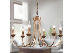 0769293530020 - Licht Pendelleuchte Vintage Französische Lampe ∅62 cm für Landhaus Cottage Bauernhaus Bronze 6 Lichter - Ganeed