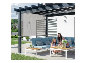 0772830166446 - Aluminium Pavillon Pergola Gazebo Yamba anthrazit 295 x 495 cm