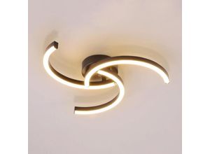 0774663697517 - COMELY Moderne LED Deckenleuchte 24W 52cm Helix-Design Deckenlampe für Wohnzimmer Schlafzimmer Küche - Schwarz - Warmweißes Licht 3000K